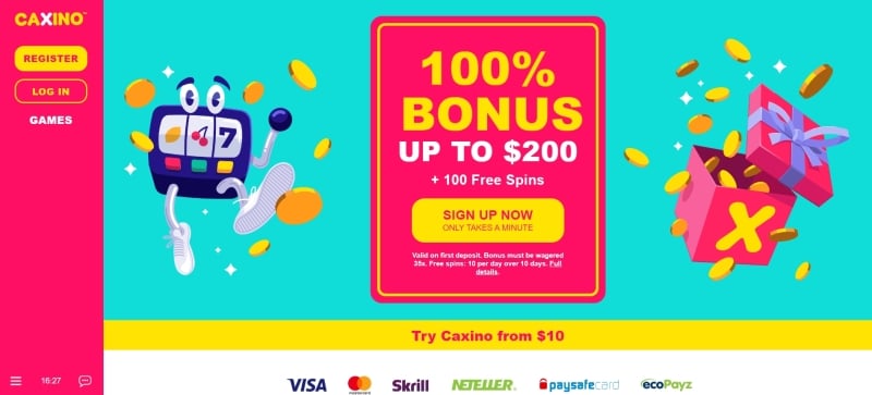 100% Bonus up to $200 + 100 Free Spins