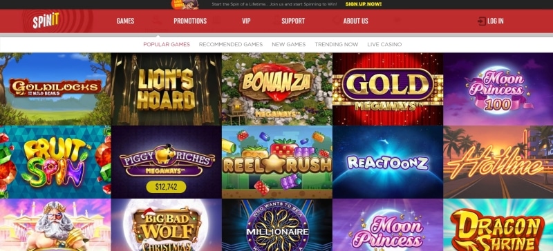 Spinit Casino Games Preview