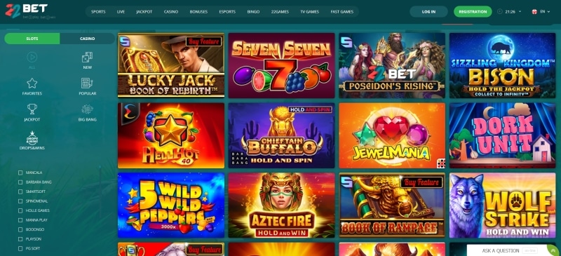 22Bet Casino Games Preview