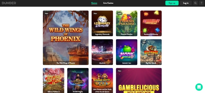 Dunder Casino Games Preview