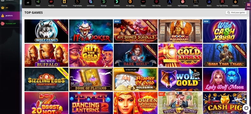 PlayAmo Casino Games Preview