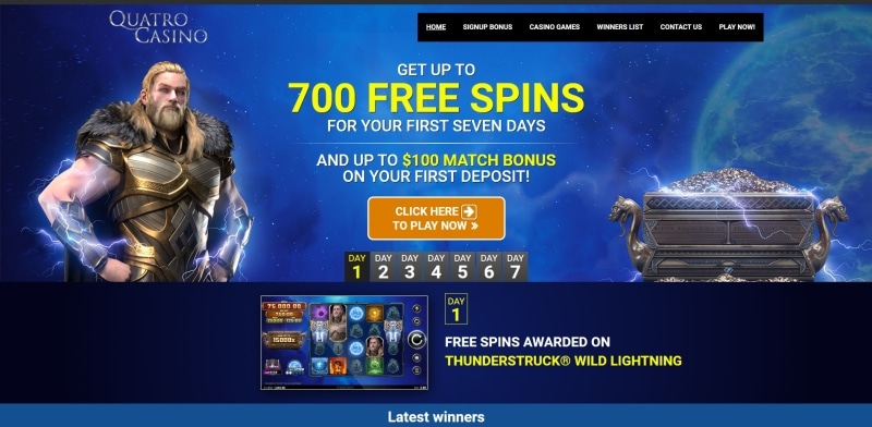 700 Free Spins for first 7 Days