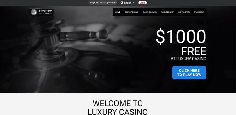 $100 free at Luxury Casino