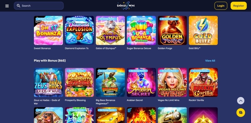 Galaxyno Casino Games Preview