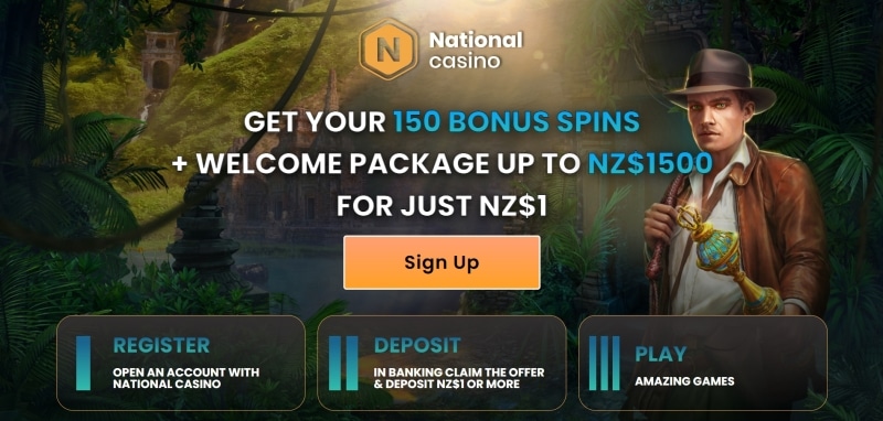 $1500 + 150 Free Spins For 1 NZ$